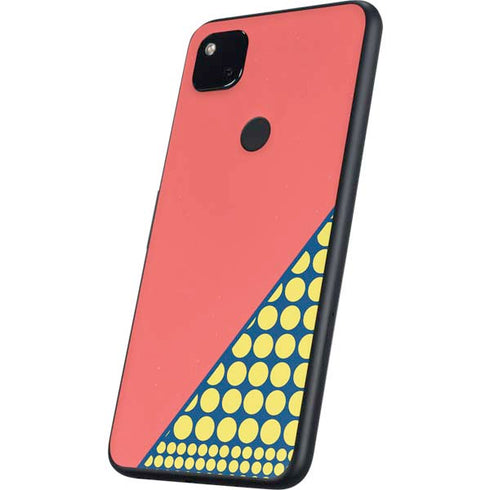 Coral Diagonal Split Google Pixel 4a Skin
